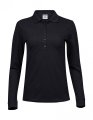 Dames Polo Lange Mouw Stretch Tee Jays 146 Black